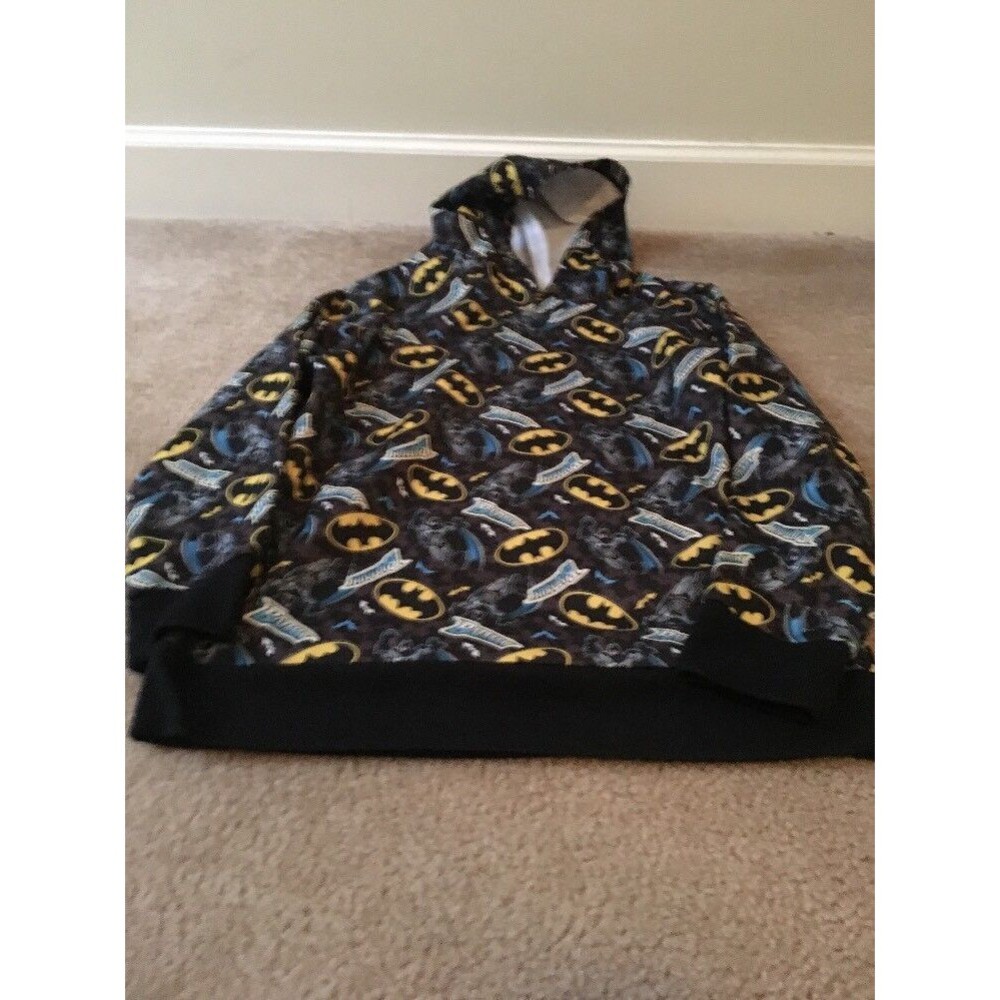 Batman Boys Graphic Print Hoodie Sweatshirt Size L (10/12) MultiColor